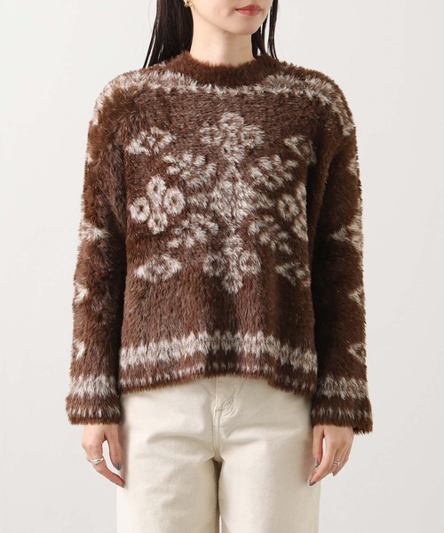 Liyoca（リヨカ）の「シャギーノルディックニット（ニット/セーター・レディース・ブラウン・FREE）」の2枚目の写真