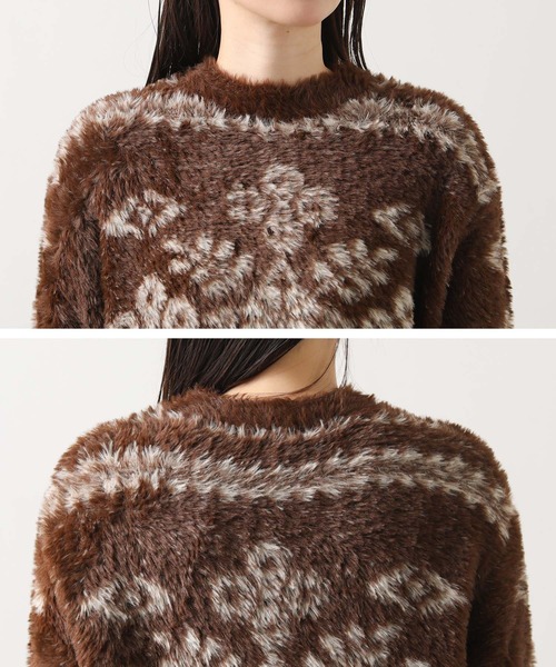 Liyoca（リヨカ）の「シャギーノルディックニット（ニット/セーター・レディース・ブラウン・FREE）」の4枚目の写真