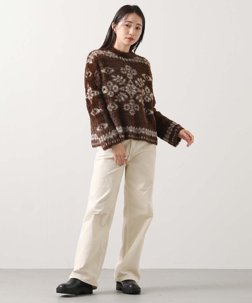 Liyoca（リヨカ）の「シャギーノルディックニット（ニット/セーター・レディース・ブラウン・FREE）」の9枚目の写真