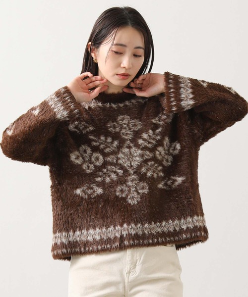 Liyoca（リヨカ）の「シャギーノルディックニット（ニット/セーター・レディース・ブラウン・FREE）」の18枚目の写真