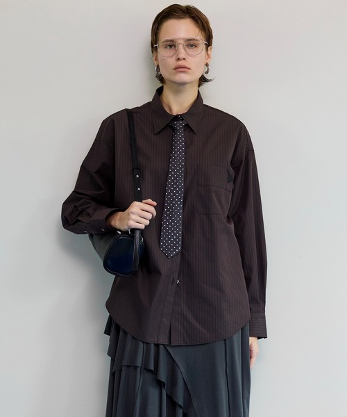 Striped Tie Shirt/ストライプネクタイシャツ（シャツ/ブラウス