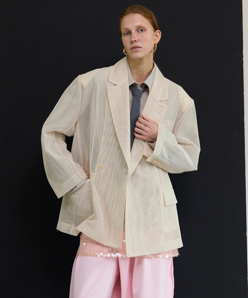 MAISON SPECIAL(メゾンスペシャル)の「Striped Tie Shirt/ストライプネクタイシャツ(シャツ/ブラウス・レディース・ブラウン/グレー/ブルー・FREE)」の8枚目の写真