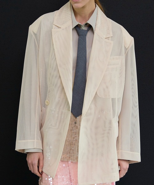 MAISON SPECIAL(メゾンスペシャル)の「Striped Tie Shirt/ストライプネクタイシャツ(シャツ/ブラウス・レディース・ブラウン/グレー/ブルー・FREE)」の9枚目の写真