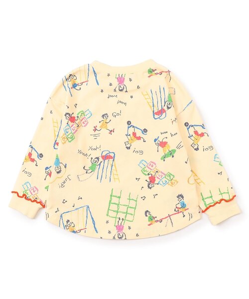 BIT'Z（ビッツ）の「楽しく遊ぼう総柄長袖Tシャツ（Tシャツ/カットソー・キッズ・ミント/イエロー/サーモンピンク/アイボリー・80/90/95/100/110/120）」の8枚目の写真