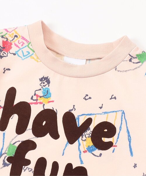 BIT'Z（ビッツ）の「楽しく遊ぼう総柄長袖Tシャツ（Tシャツ/カットソー・キッズ・ミント/イエロー/サーモンピンク/アイボリー・80/90/95/100/110/120）」の9枚目の写真
