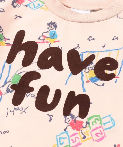 BIT'Z（ビッツ）の「楽しく遊ぼう総柄長袖Tシャツ（Tシャツ/カットソー・キッズ・ミント/イエロー/サーモンピンク/アイボリー・80/90/95/100/110/120）」の10枚目の写真