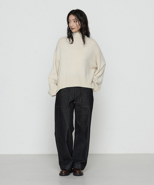 COMME CA Wardrobe（コムサワードローブ）の「天竺編 ハイネックニットプルオーバー（ニット/セーター・レディース・レッド/ブルー/アイボリー・FREE）」の9枚目の写真