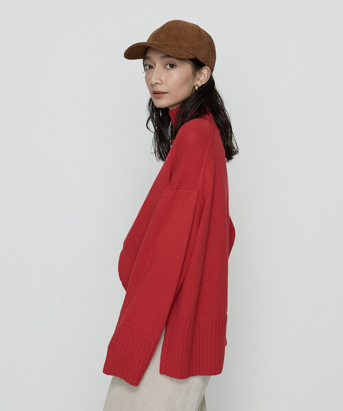 COMME CA Wardrobe（コムサワードローブ）の「天竺編 ハイネックニットプルオーバー（ニット/セーター・レディース・レッド/ブルー/アイボリー・FREE）」の12枚目の写真