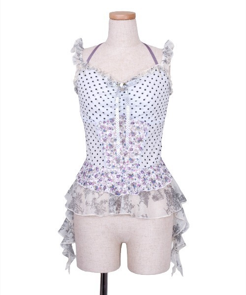 rurumu:(ルルムウ)の「rurumu:/ルルムウ/stretch frill peplum camisole(キャミソール・レディース・アイボリー/ネイビー/ピンク・F)」の1枚目の写真