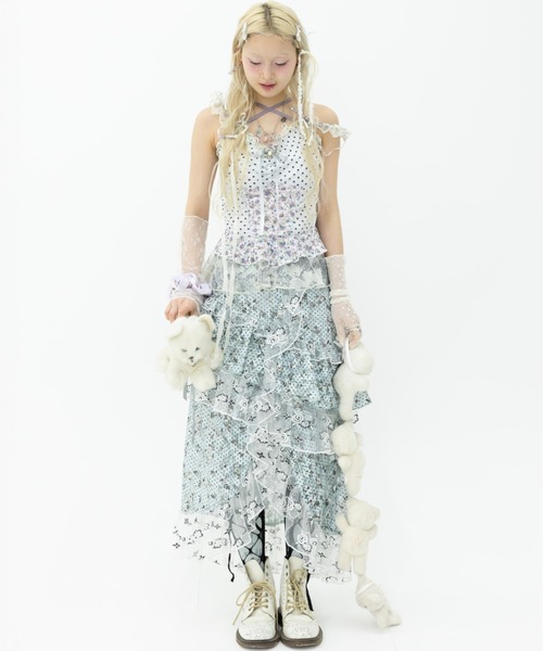 rurumu:(ルルムウ)の「rurumu:/ルルムウ/stretch frill peplum camisole(キャミソール・レディース・アイボリー/ネイビー/ピンク・F)」の5枚目の写真