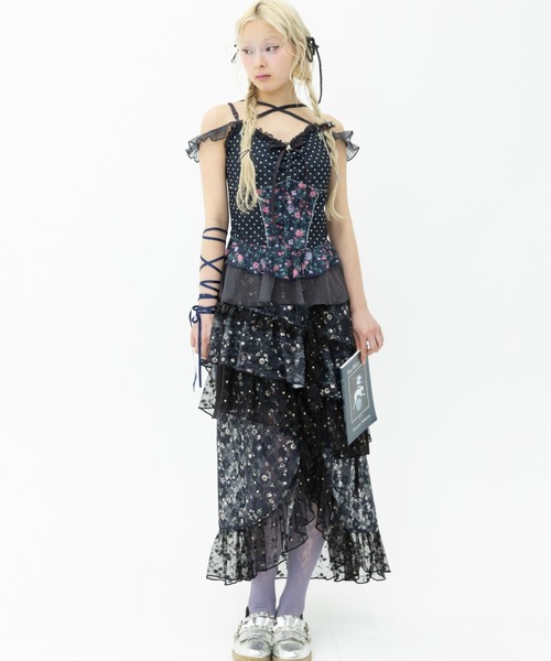 rurumu:(ルルムウ)の「rurumu:/ルルムウ/stretch frill peplum camisole(キャミソール・レディース・アイボリー/ネイビー/ピンク・F)」の6枚目の写真