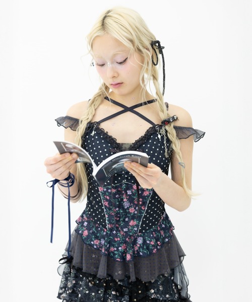 rurumu:(ルルムウ)の「rurumu:/ルルムウ/stretch frill peplum camisole(キャミソール・レディース・アイボリー/ネイビー/ピンク・F)」の7枚目の写真