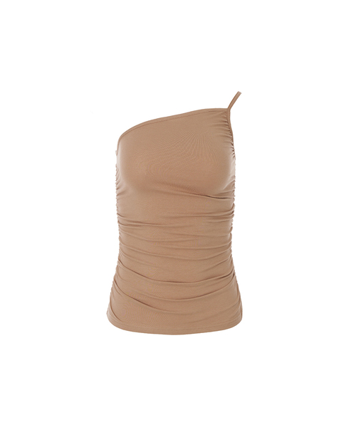 A.R.U(エイアールユー)の「PLEATED SLEEVELESS(Tシャツ/カットソー・レディース・ブラウン/ブラック/ホワイト/Beige・SMALL/MEDIUM)」の4枚目の写真