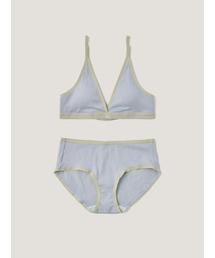 SOOPUI（スープイ）の「[SET] Triangle Ribbed Modal Bra & Panties - Blue（ブラ&ショーツ）」