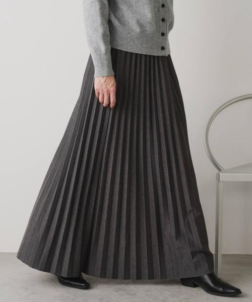 Libra Cue(リブラ キュー)の「プリーツフレアスカート(スカート・レディース・アイボリー/グレー/ブラック・FREE)」の1枚目の写真