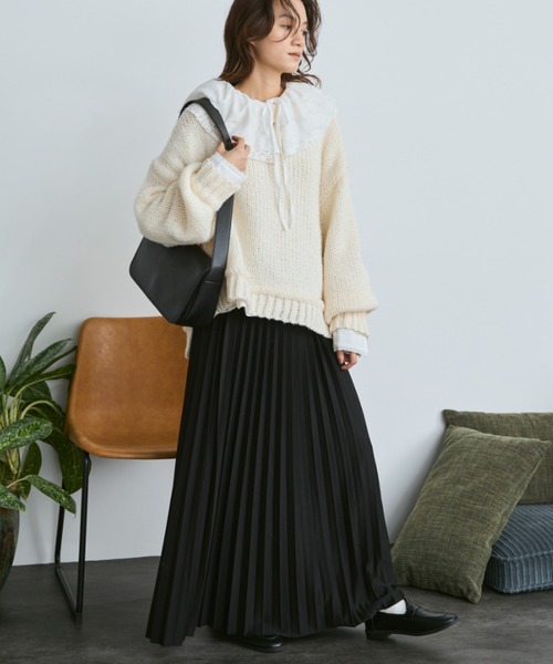 Libra Cue(リブラ キュー)の「プリーツフレアスカート(スカート・レディース・アイボリー/グレー/ブラック・FREE)」の11枚目の写真