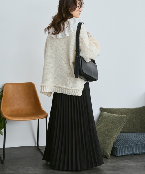 Libra Cue(リブラ キュー)の「プリーツフレアスカート(スカート・レディース・アイボリー/グレー/ブラック・FREE)」の12枚目の写真