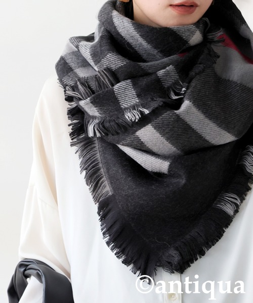 antiqua（アンティカ）の「チェック柄 2WAY ストール（ストール/ショール・レディース・ネイビー系1/レッド系その他/ブラックミックス・ONESIZE）」の17枚目の写真