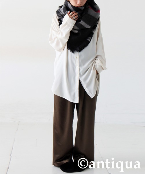 antiqua（アンティカ）の「チェック柄 2WAY ストール（ストール/ショール・レディース・ネイビー系1/レッド系その他/ブラックミックス・ONESIZE）」の18枚目の写真