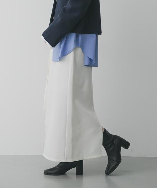 SENSE OF PLACE by URBAN RESEARCH(センスオブプレイスバイアーバンリサーチ)の「ベルトデザインペンシルスカート(スカート・レディース・アイボリー/ブラック/ベージュ・MEDIUM/SMALL)」の6枚目の写真