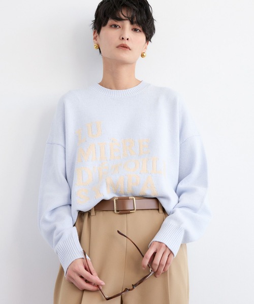 BARNYARDSTORM(バンヤードストーム)の「BARNYARDSTORM / ルーズシルエットロゴニット / ハンドウォッシャブル【WEB限定カラー】(ニット/セーター・レディース・サックスブルー/チャコールグレー/オフホワイト・FREE)」の22枚目の写真