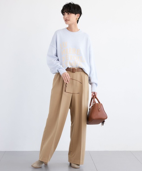 BARNYARDSTORM(バンヤードストーム)の「BARNYARDSTORM / ルーズシルエットロゴニット / ハンドウォッシャブル【WEB限定カラー】(ニット/セーター・レディース・サックスブルー/チャコールグレー/オフホワイト・FREE)」の7枚目の写真