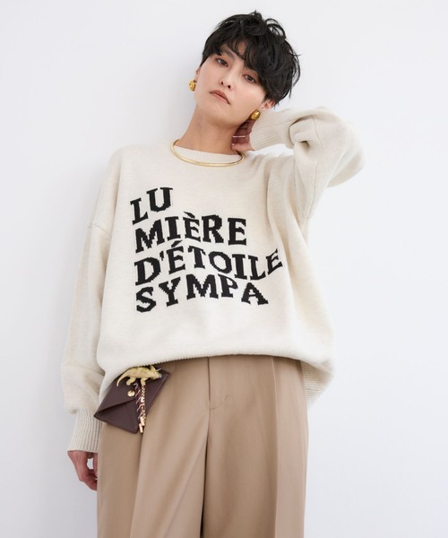 BARNYARDSTORM(バンヤードストーム)の「BARNYARDSTORM / ルーズシルエットロゴニット / ハンドウォッシャブル【WEB限定カラー】(ニット/セーター・レディース・サックスブルー/チャコールグレー/オフホワイト・FREE)」の13枚目の写真