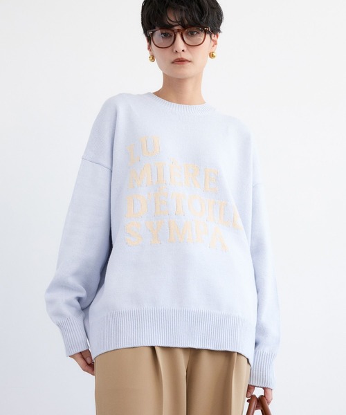 BARNYARDSTORM(バンヤードストーム)の「BARNYARDSTORM / ルーズシルエットロゴニット / ハンドウォッシャブル【WEB限定カラー】(ニット/セーター・レディース・サックスブルー/チャコールグレー/オフホワイト・FREE)」の20枚目の写真