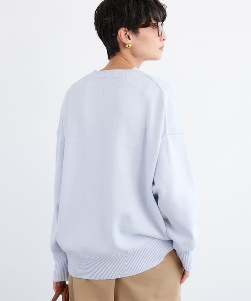 BARNYARDSTORM(バンヤードストーム)の「BARNYARDSTORM / ルーズシルエットロゴニット / ハンドウォッシャブル【WEB限定カラー】(ニット/セーター・レディース・サックスブルー/チャコールグレー/オフホワイト・FREE)」の10枚目の写真