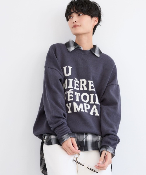 BARNYARDSTORM(バンヤードストーム)の「BARNYARDSTORM / ルーズシルエットロゴニット / ハンドウォッシャブル【WEB限定カラー】(ニット/セーター・レディース・サックスブルー/チャコールグレー/オフホワイト・FREE)」の14枚目の写真