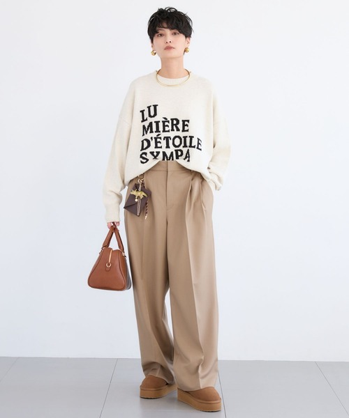 BARNYARDSTORM(バンヤードストーム)の「BARNYARDSTORM / ルーズシルエットロゴニット / ハンドウォッシャブル【WEB限定カラー】(ニット/セーター・レディース・サックスブルー/チャコールグレー/オフホワイト・FREE)」の5枚目の写真