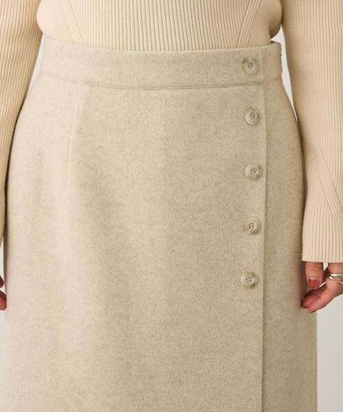 CRAFT STANDARD BOUTIQUE(クラフトスタンダードブティック)の「ラップ風Iラインスカート(スカート・レディース・ライトベージュ/杢グレー・FREE)」の20枚目の写真