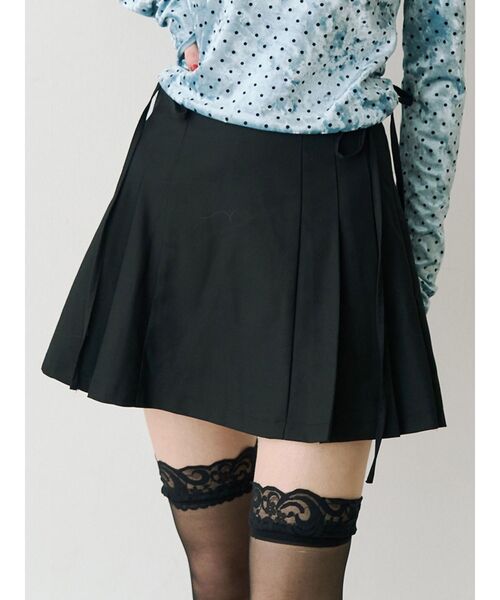 jouetie（ジュエティ）の「リボンプリーツスカパン【セットアップ対応】（スカート・レディース・ピンク/グレー/ブラック・MEDIUM）」の2枚目の写真