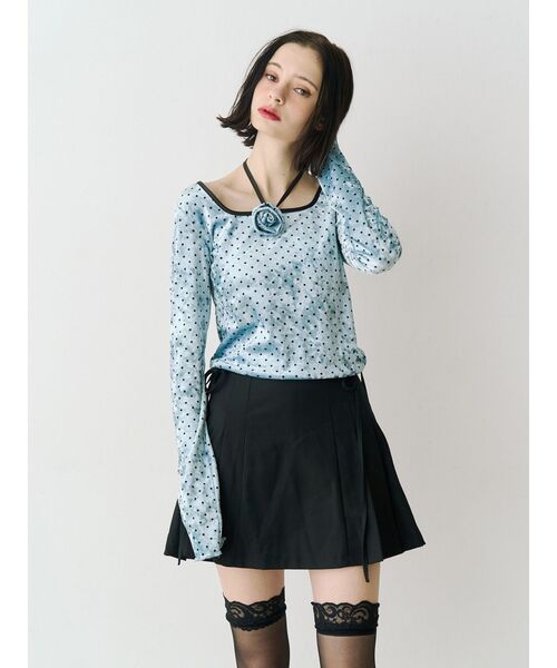 jouetie（ジュエティ）の「リボンプリーツスカパン【セットアップ対応】（スカート・レディース・ピンク/グレー/ブラック・MEDIUM）」の13枚目の写真