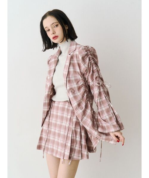 jouetie（ジュエティ）の「リボンプリーツスカパン【セットアップ対応】（スカート・レディース・ピンク/グレー/ブラック・MEDIUM）」の18枚目の写真