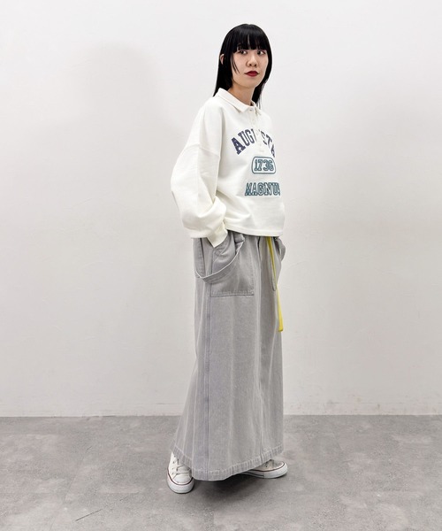 niko and...（ニコアンド）の「[MODE NORM CORE] サス付きナロースカートアソート（スカート・レディース・キャメル/ライトグレー/ネイビー・LARGE/MEDIUM）」の7枚目の写真