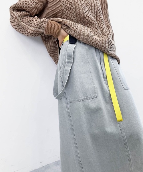 niko and...（ニコアンド）の「[MODE NORM CORE] サス付きナロースカートアソート（スカート・レディース・キャメル/ライトグレー/ネイビー・LARGE/MEDIUM）」の13枚目の写真