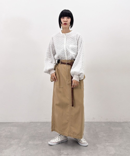 niko and...（ニコアンド）の「[MODE NORM CORE] サス付きナロースカートアソート（スカート・レディース・キャメル/ライトグレー/ネイビー・LARGE/MEDIUM）」の17枚目の写真