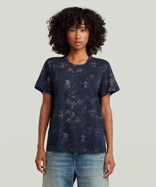G-STAR（ジースター）の「Allover Print T-Shirt/総柄プリントレギュラーフィットクルーネックTシャツ（Tシャツ/カットソー・レディース・ブラック系その他/ブルー系その他・X-SMALL/SMALL/MEDIUM）」の2枚目の写真