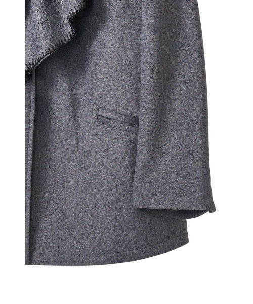 Knuth Marf（クヌースマーフ）の「muffler overlay jacket(unisex)（テーラードジャケット・レディース・グレー・MEDIUM/SMALL）」の3枚目の写真