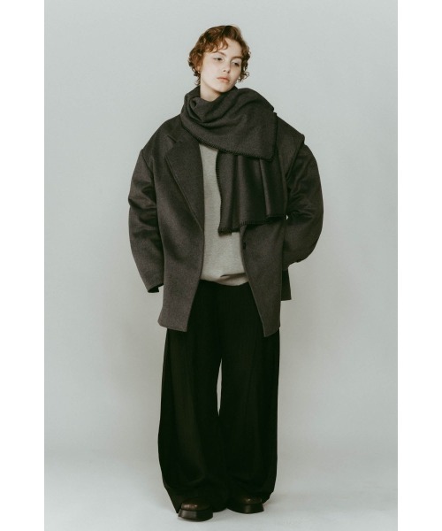 Knuth Marf（クヌースマーフ）の「muffler overlay jacket(unisex)（テーラードジャケット・レディース・グレー・MEDIUM/SMALL）」の4枚目の写真