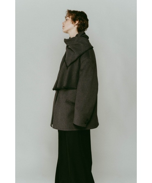 Knuth Marf（クヌースマーフ）の「muffler overlay jacket(unisex)（テーラードジャケット・レディース・グレー・MEDIUM/SMALL）」の6枚目の写真