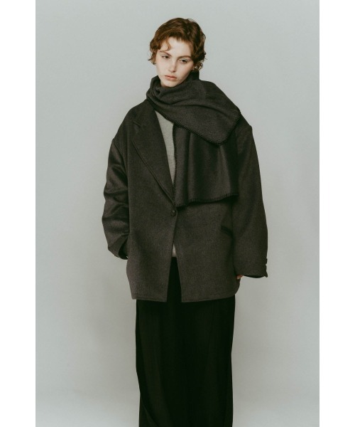 Knuth Marf（クヌースマーフ）の「muffler overlay jacket(unisex)（テーラードジャケット・レディース・グレー・MEDIUM/SMALL）」の7枚目の写真