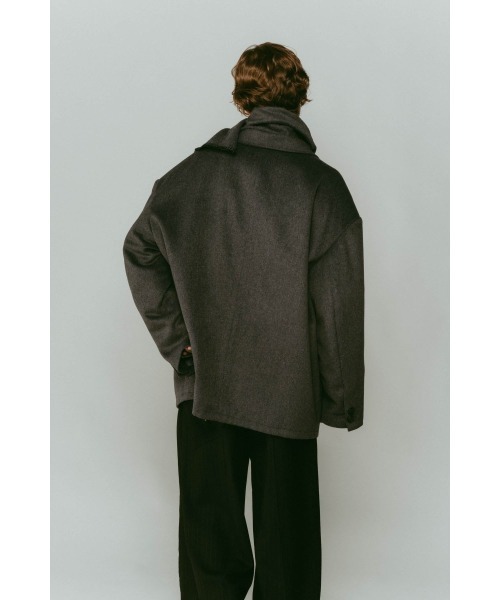 Knuth Marf（クヌースマーフ）の「muffler overlay jacket(unisex)（テーラードジャケット・レディース・グレー・MEDIUM/SMALL）」の8枚目の写真