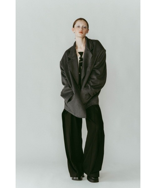 Knuth Marf（クヌースマーフ）の「muffler overlay jacket(unisex)（テーラードジャケット・レディース・グレー・MEDIUM/SMALL）」の13枚目の写真