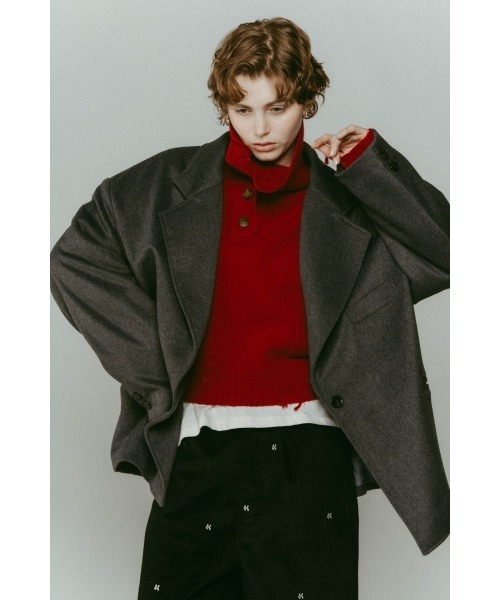 Knuth Marf（クヌースマーフ）の「muffler overlay jacket(unisex)（テーラードジャケット・レディース・グレー・MEDIUM/SMALL）」の16枚目の写真
