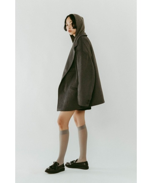 Knuth Marf（クヌースマーフ）の「muffler overlay jacket(unisex)（テーラードジャケット・レディース・グレー・MEDIUM/SMALL）」の17枚目の写真