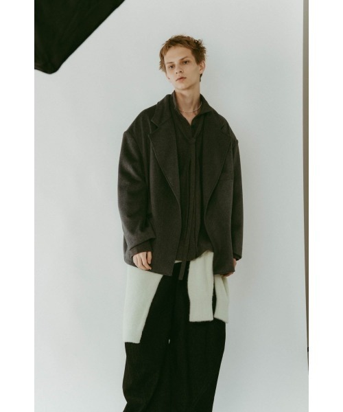 Knuth Marf（クヌースマーフ）の「muffler overlay jacket(unisex)（テーラードジャケット・レディース・グレー・MEDIUM/SMALL）」の19枚目の写真