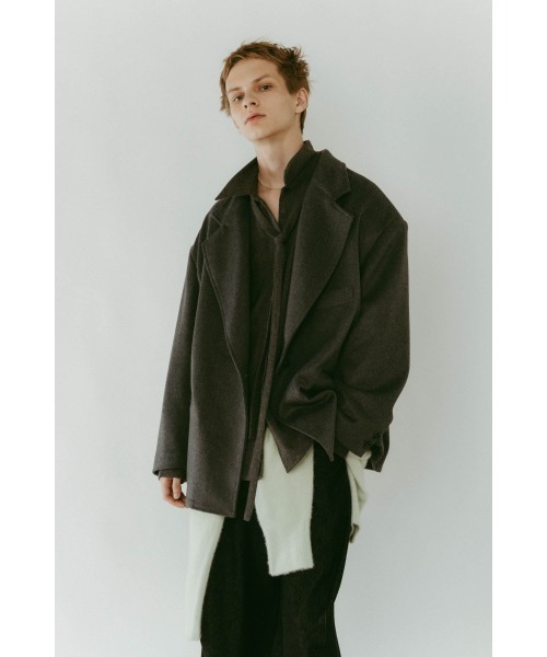 Knuth Marf（クヌースマーフ）の「muffler overlay jacket(unisex)（テーラードジャケット・レディース・グレー・MEDIUM/SMALL）」の20枚目の写真