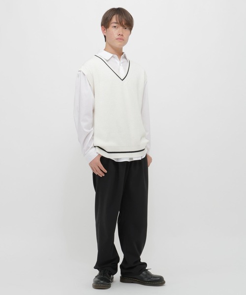 GLOBAL WORK（グローバルワーク）の「2SET＊ベスト＊シャツ/AND YUA ANY/633845（シャツ/ブラウス・キッズ・オフホワイト/ブルー・SMALL/MEDIUM/LARGE）」の4枚目の写真